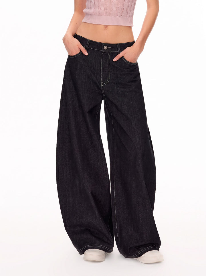 Embroidered Star Wide Leg Jeans