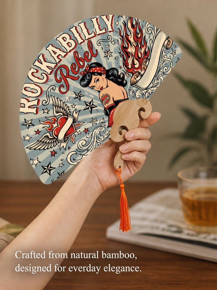 ROCK ABILLY Rebel Folding Fan