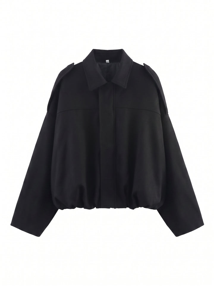 Oversized Suede Bubble Hem Jacket