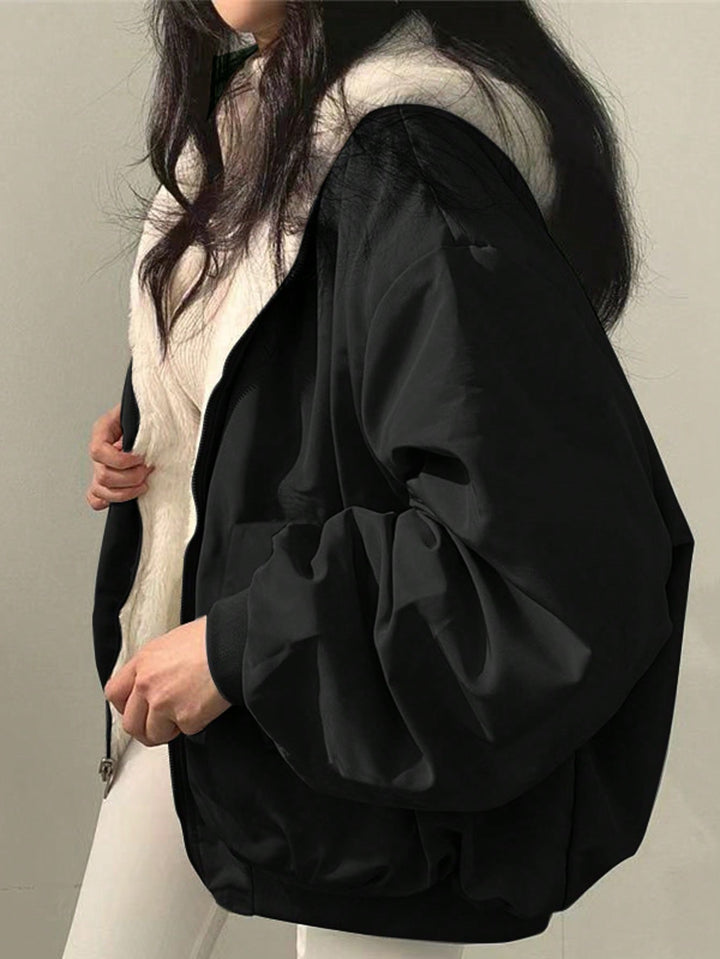 Reversible Oversized Faux Fur Puffer Jacket