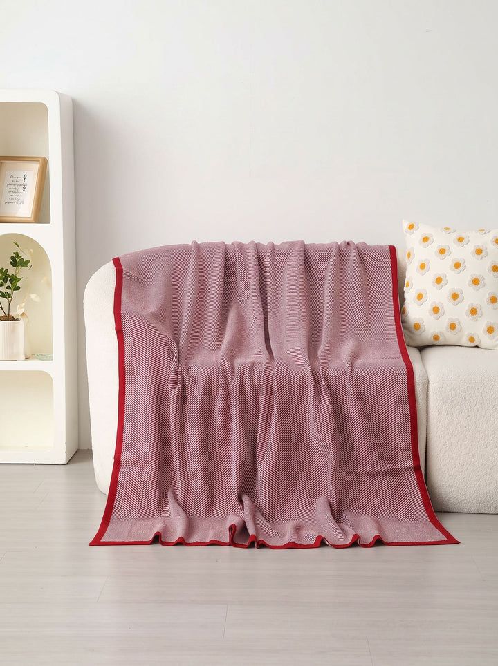 Soft Herringbone Cotton Throw Blanket