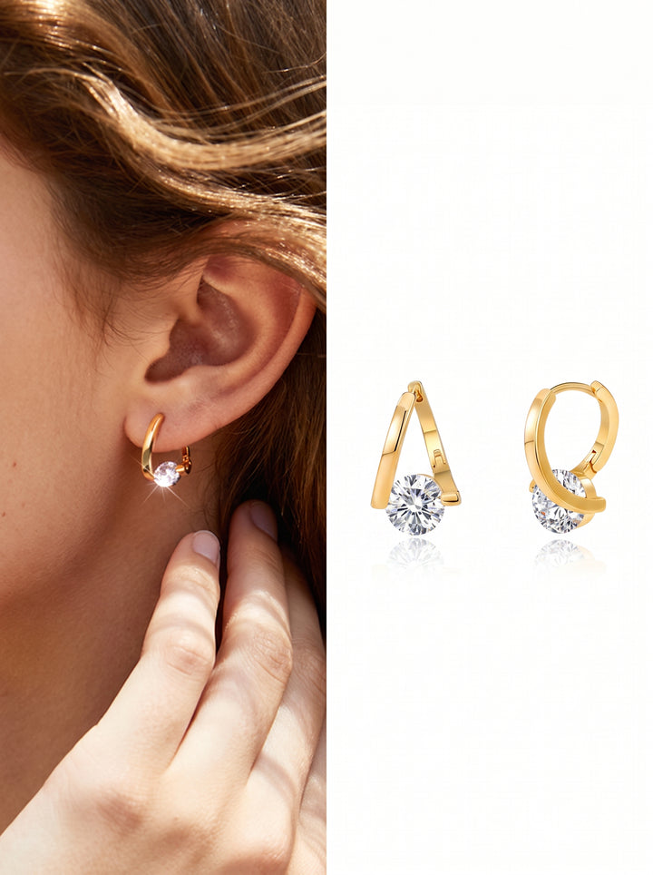 Minimalist Dainty Cubic Zirconia Hoop Earrings