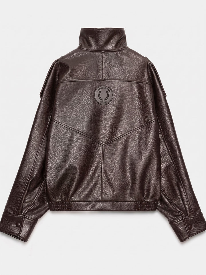 Oversized Vintage Brown Leather Jacket