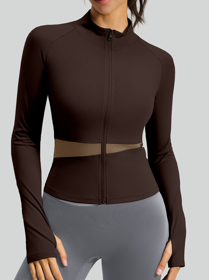 Slim Fit Mesh Cutout Sports Jacket
