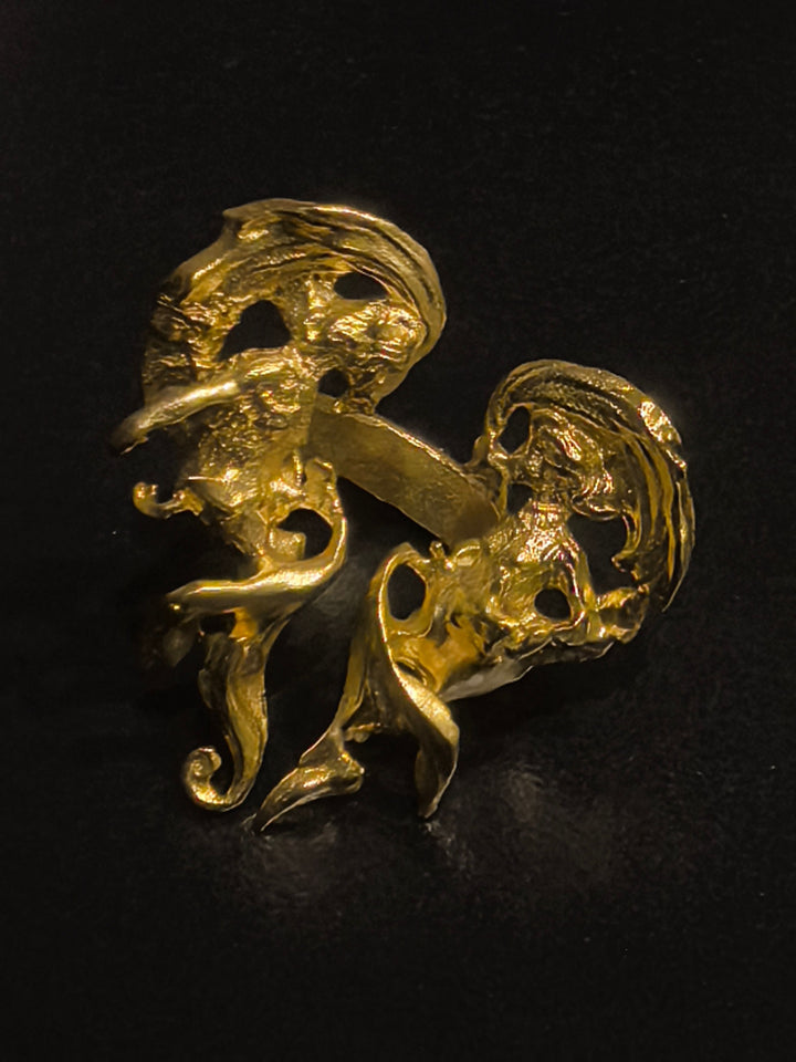 Organic Abstract Gold Statement Ring