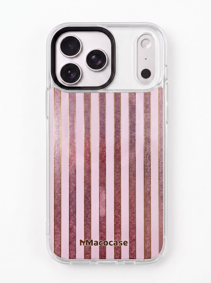 Pink and Gold Glitter Stripes Phone Case