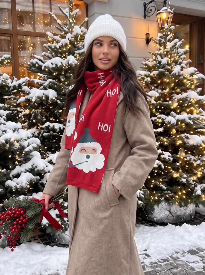 Cozy Festive Santa Knit Scarf