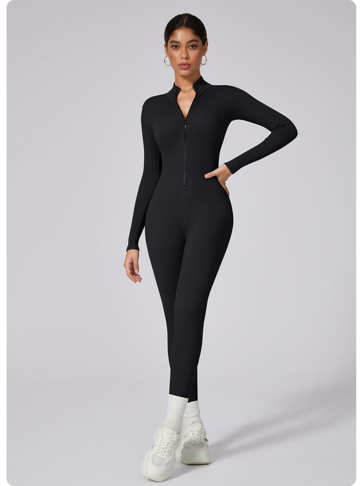 Half-Zip Seamless Activewear Jumpsuit