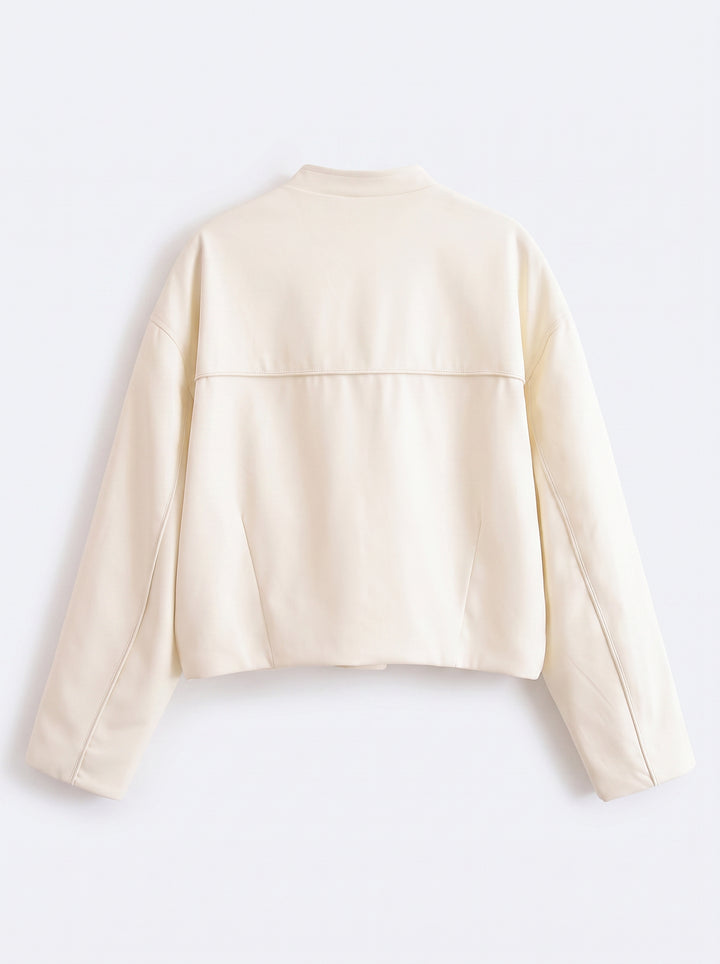 Elegant Mandarin Collar Button Jacket