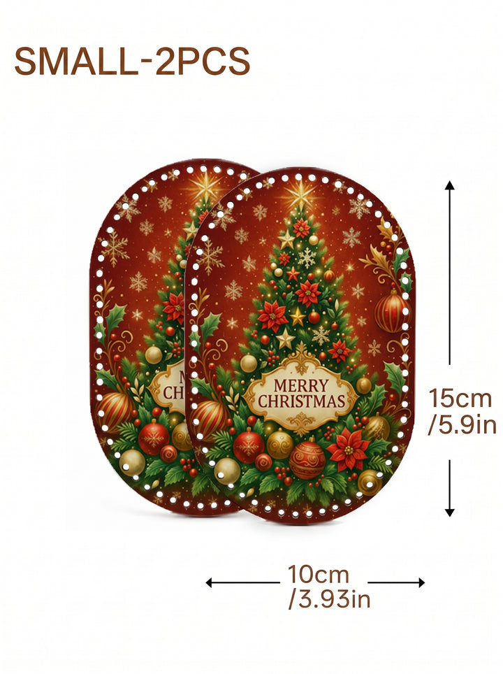 MERRY CHRISTMAS Wooden Basket Bottom