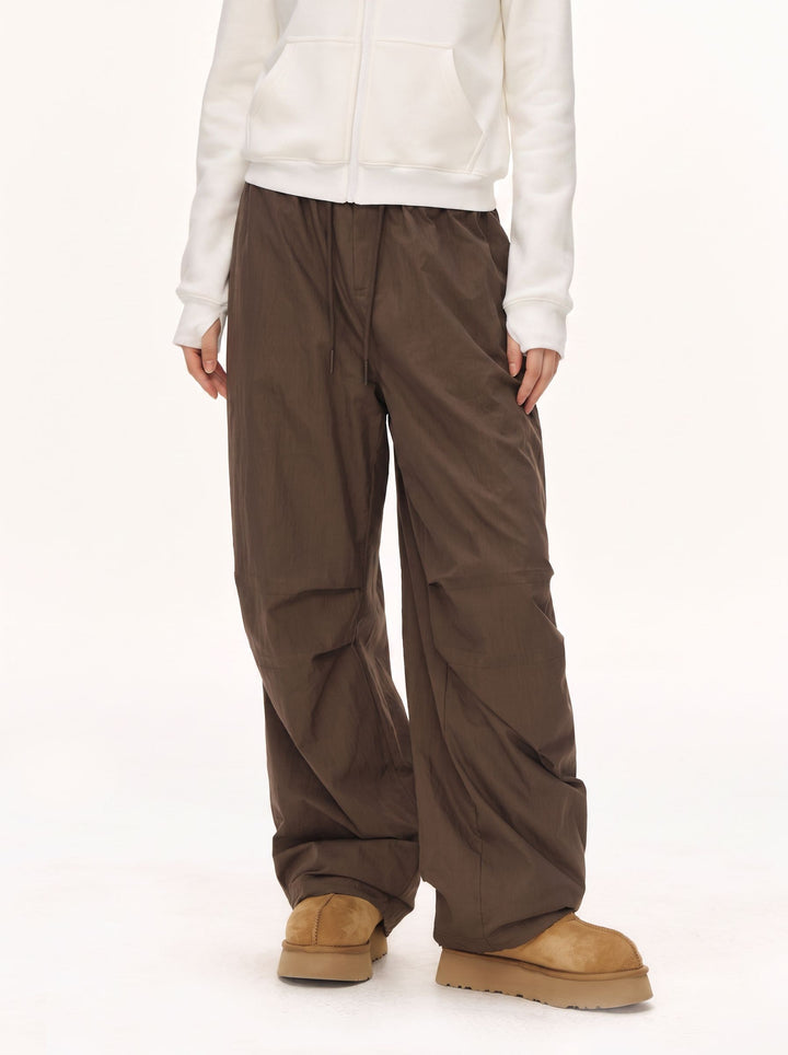 Fleece Lined Oversized Parachute Pants