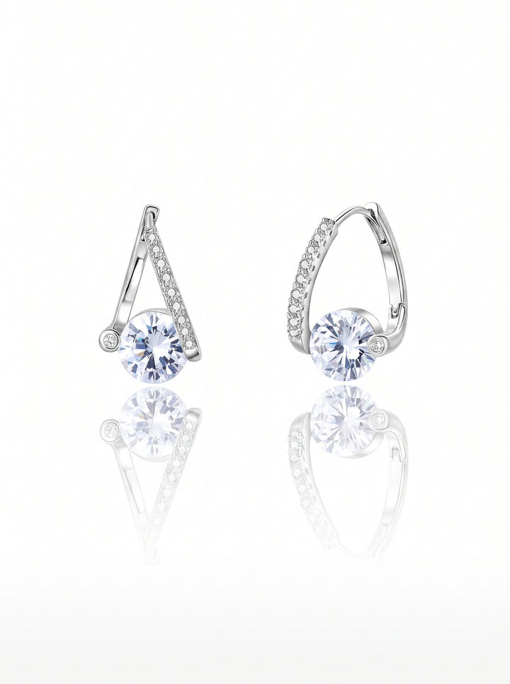 Elegant Sparkling Cubic Zirconia Hoop Earrings
