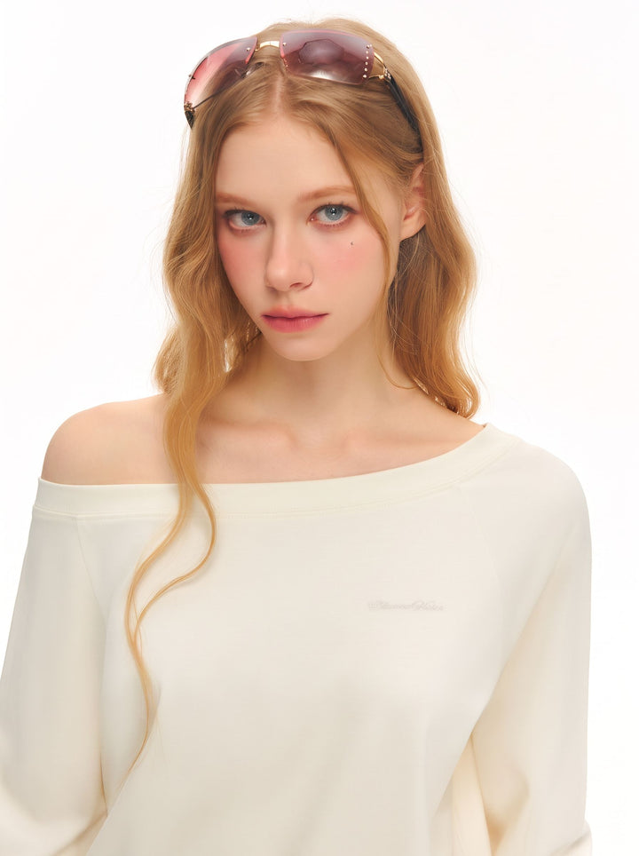 Off Shoulder Oversized Lounge Pullover