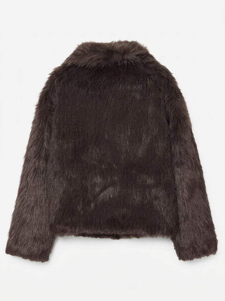 Luxurious Cropped Faux Fur Coat