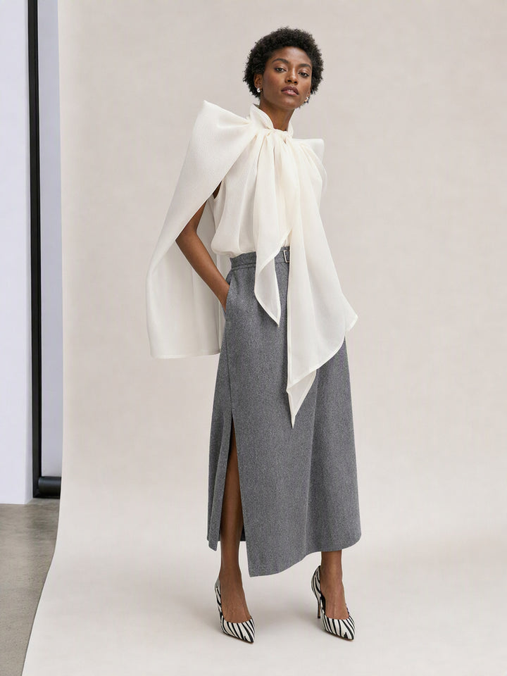 Elegant Bow Tie Chiffon Blouse