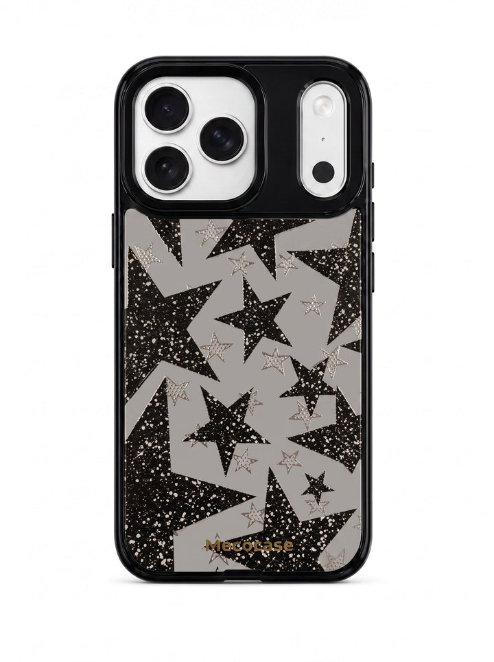 Black Glitter Star Pattern Phone Case