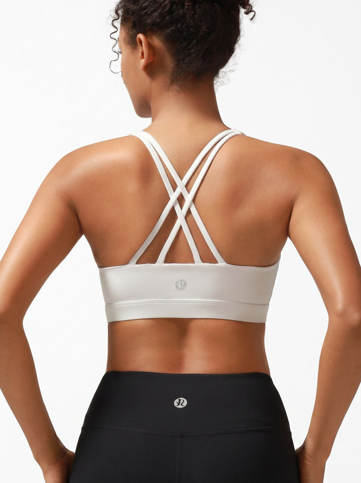 Strappy Back Seamless Yoga Sports Bra