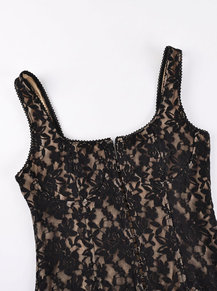 Floral Lace Corset Tank Top