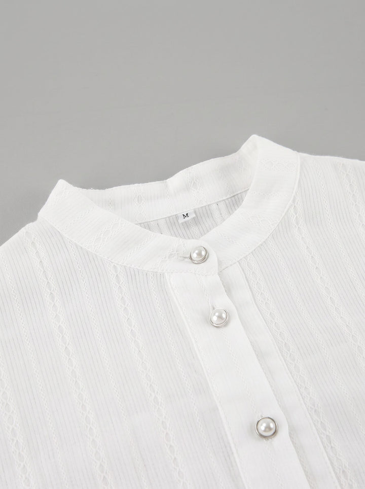 Oversized Textured Button Down Shirt