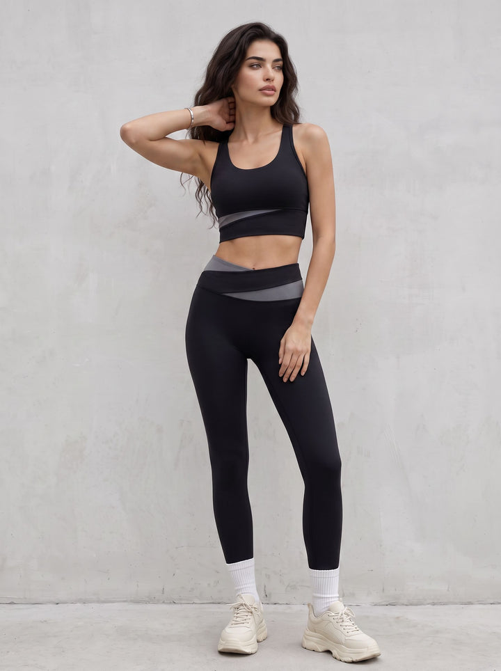 Colorblock High Waist Yoga Set