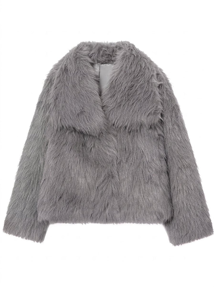 Luxurious Cropped Faux Fur Coat