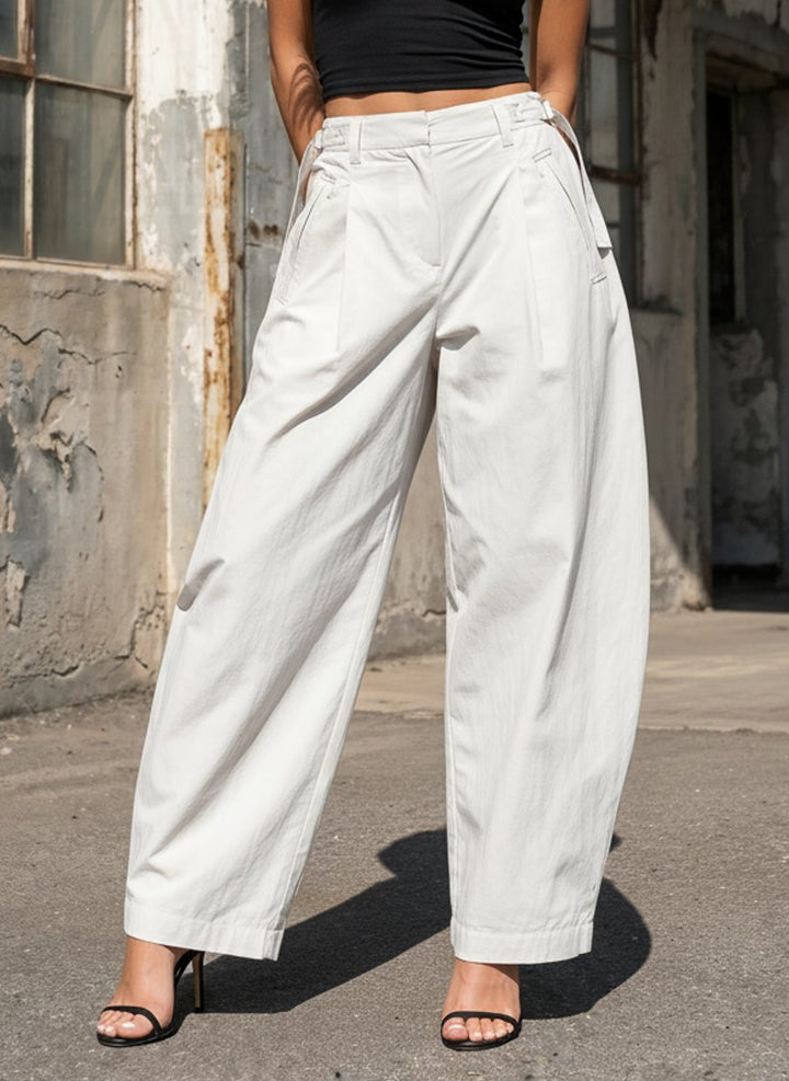 Adjustable Waisted Wide Leg Pants