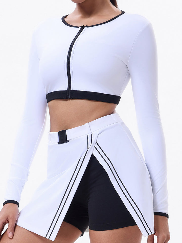 Cropped Zip Up Athletic Jacket