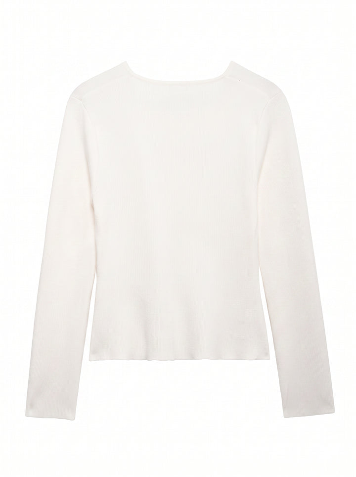 Elegant Asymmetric Button Knit Cardigan