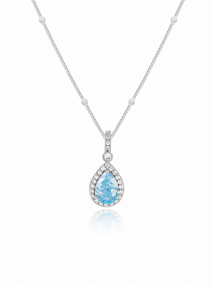 Elegant Teardrop Crystal Pendant Necklace