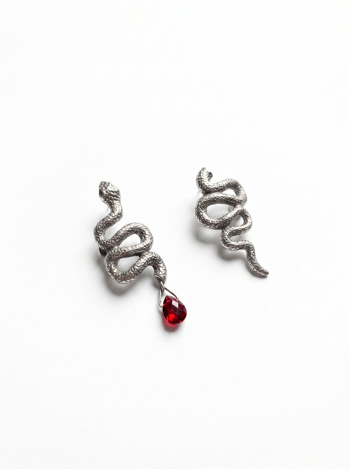 Gothic Dangle Snake Stud Earrings