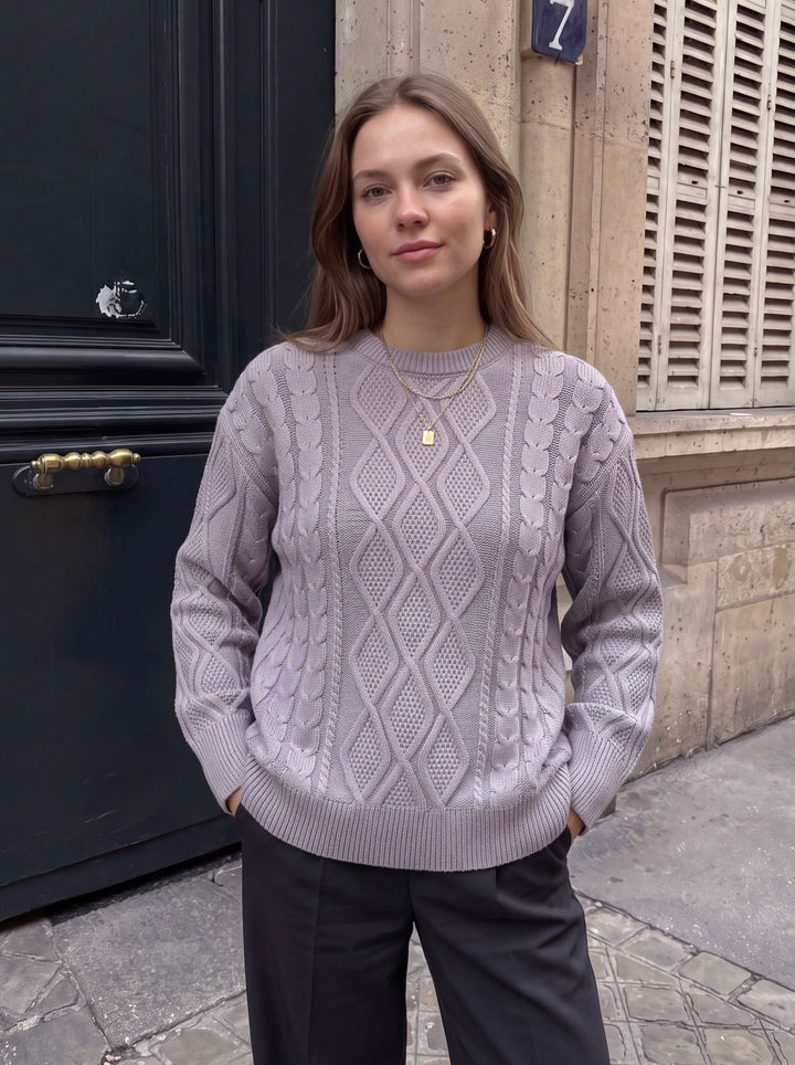 Cozy Oversized Cable Knit Pullover Sweater