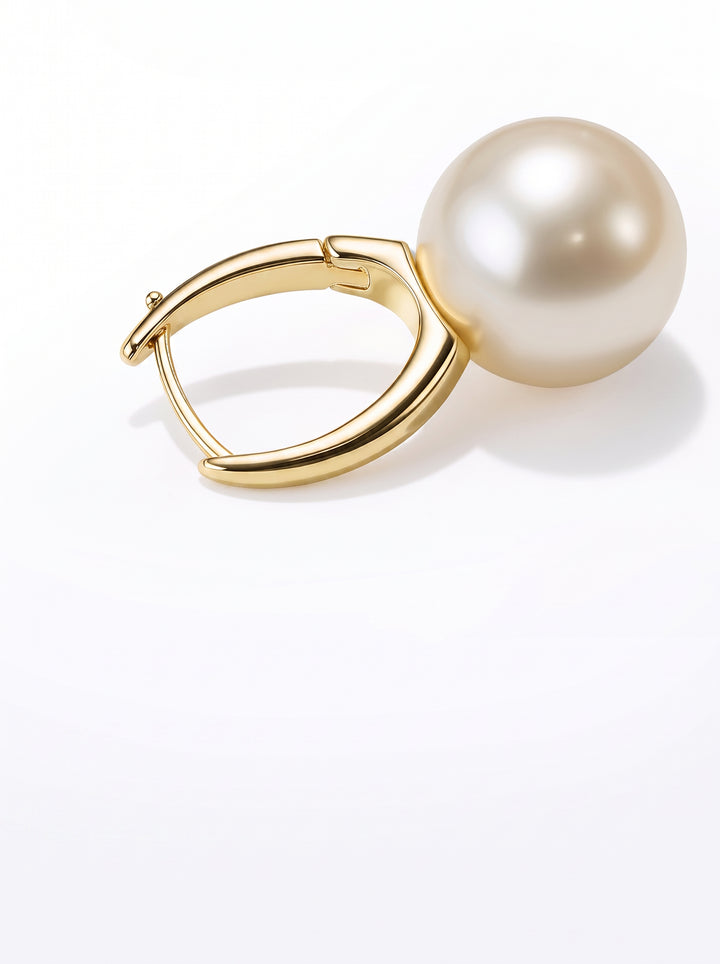 Elegant Minimalist Pearl Hoop Earrings