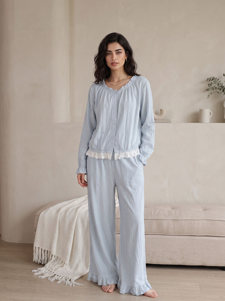 Soft Lace Trimmed Pajama Set