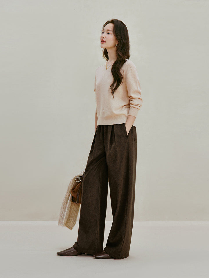 High Waisted Pleated Wide Leg Pants