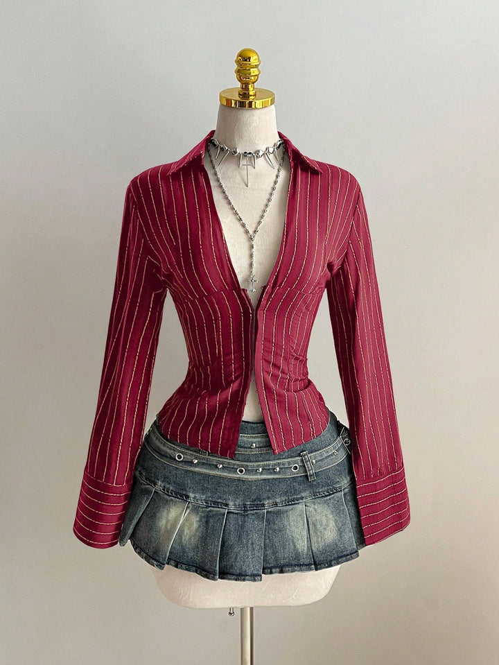 Slim Fit Striped Button Down Shirt