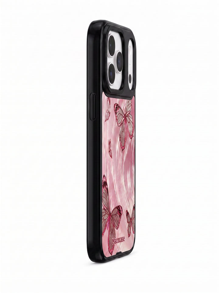 Pink Glitter Butterfly Graphic Phone Case