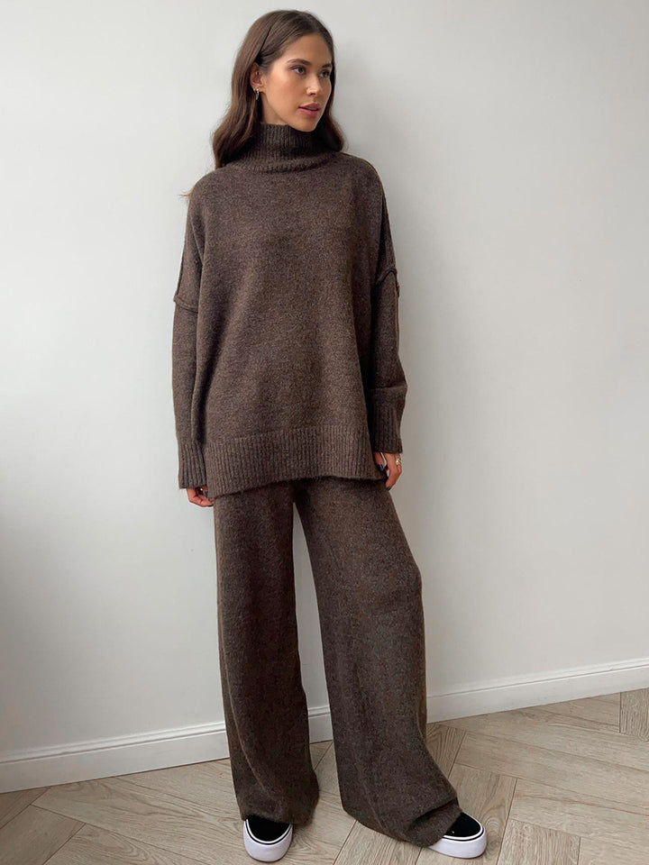 Cozy Oversized Mock Neck Knit Set