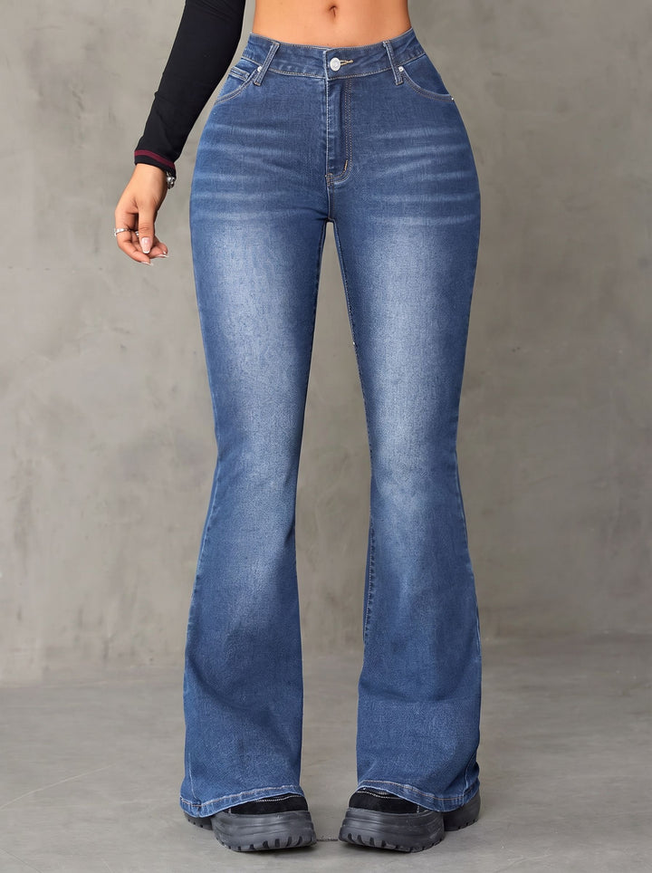 High Rise Slim Flare Jeans