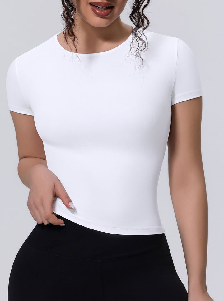 Seamless Stretchy Slim Fit Athletic Tee