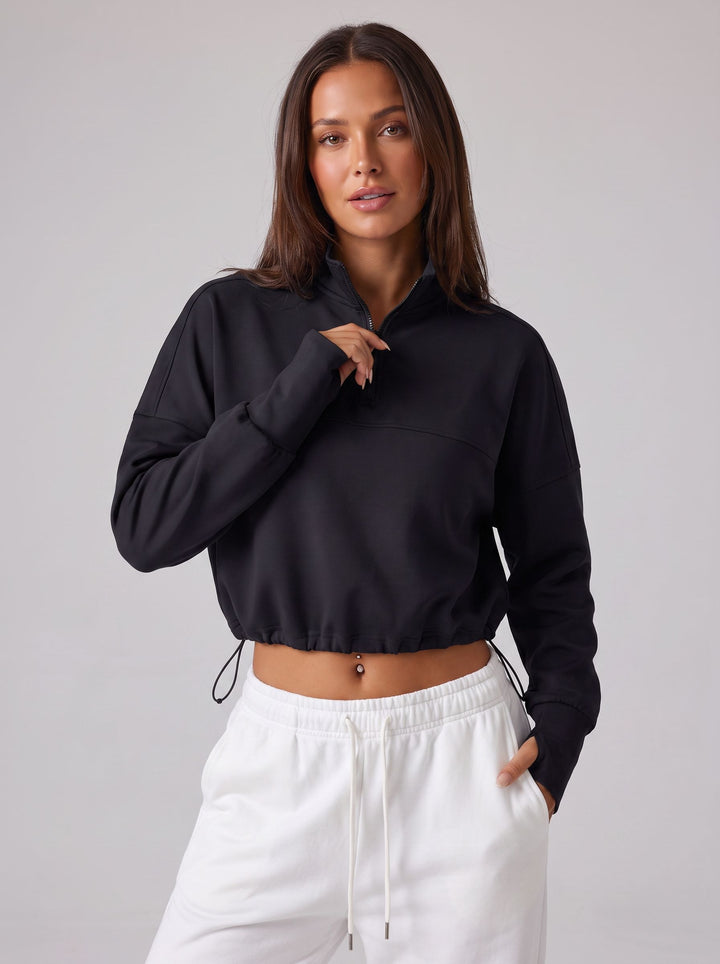 Cropped Half Zip Athletic Jacket