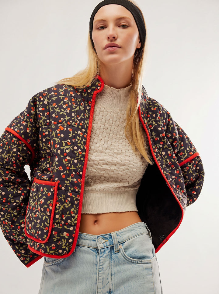 Floral Quilted Lightweight Padded Jacket