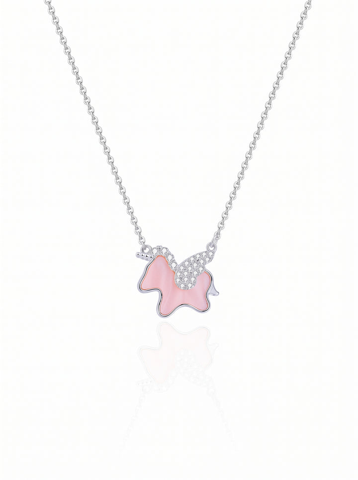 Cute Pink Unicorn Pendant Necklace
