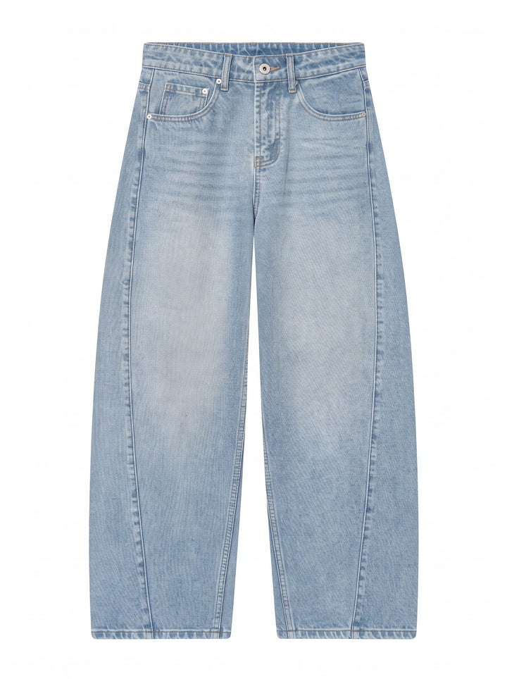 High Waisted Curved Seam Jeans