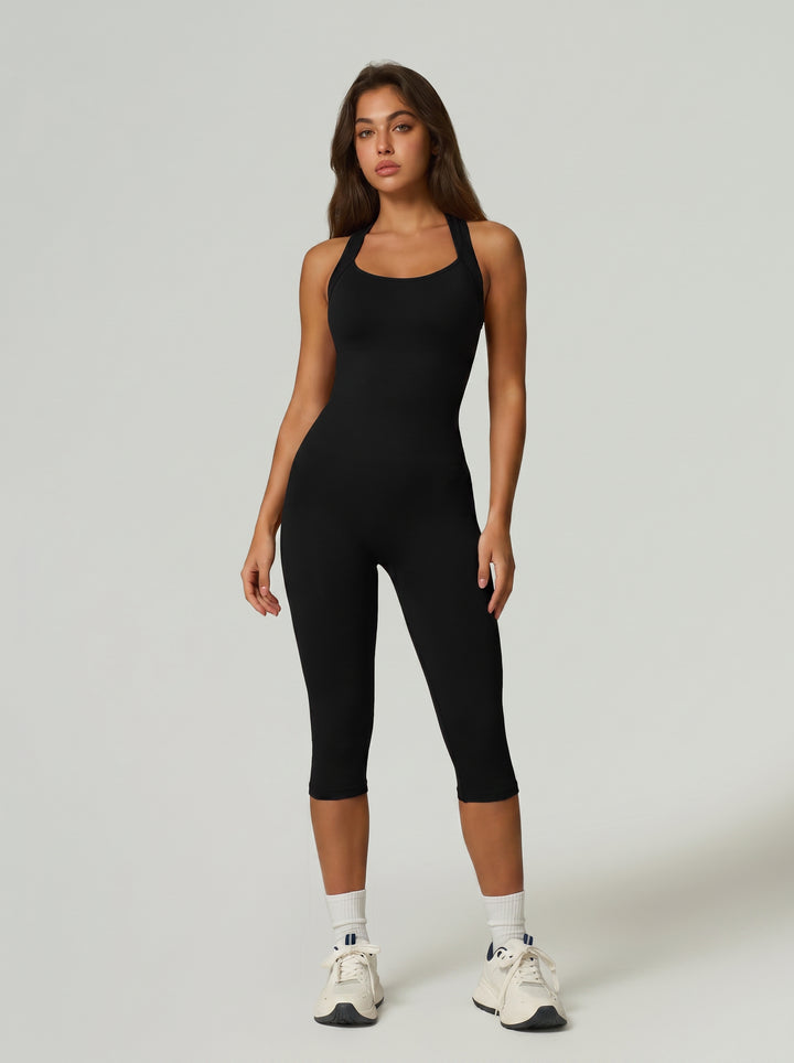 Seamless Sculpting Ribbed Workout Jumpsuit