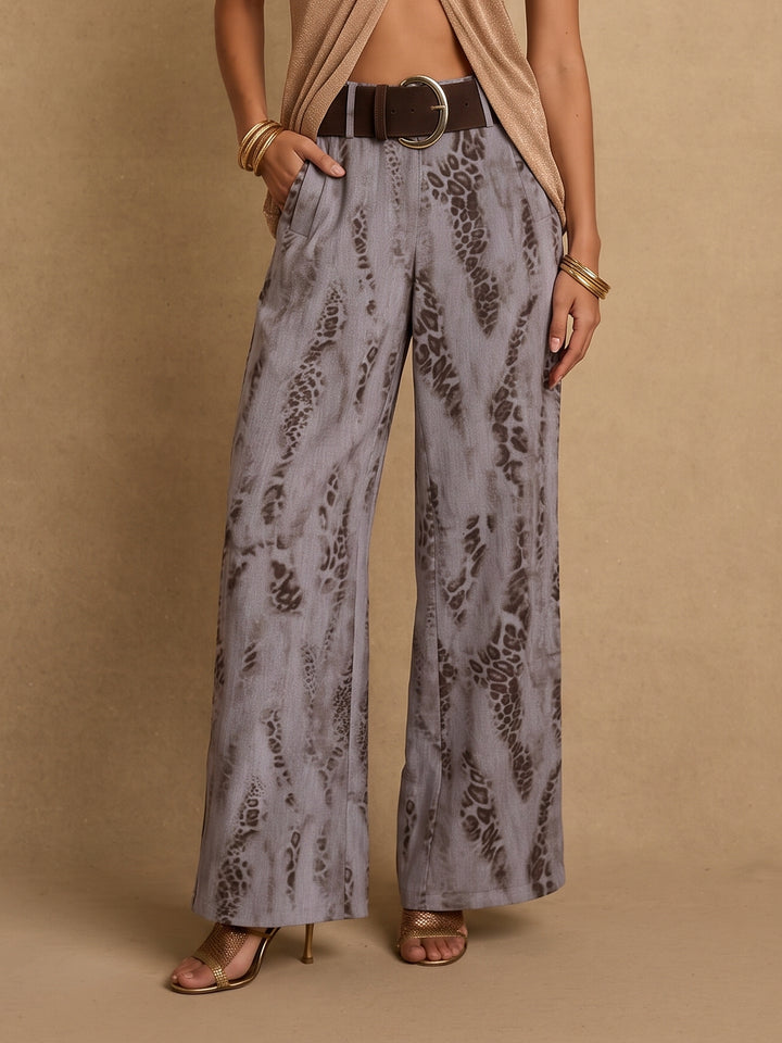 High Waisted Animal Print Trousers