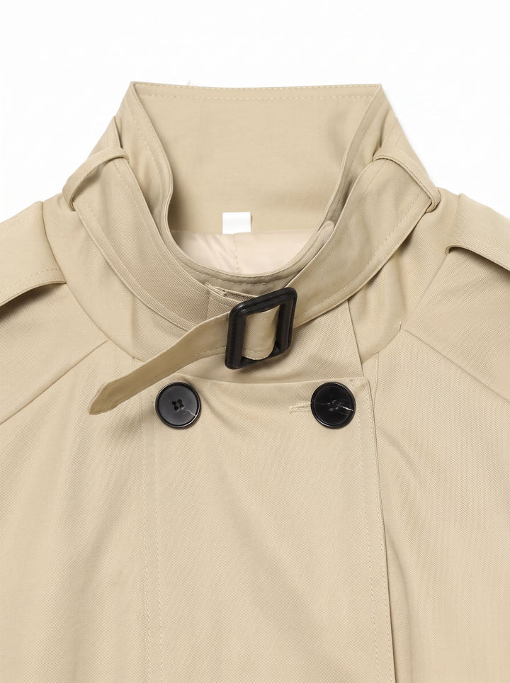 Cropped Double Breasted Trench Coat