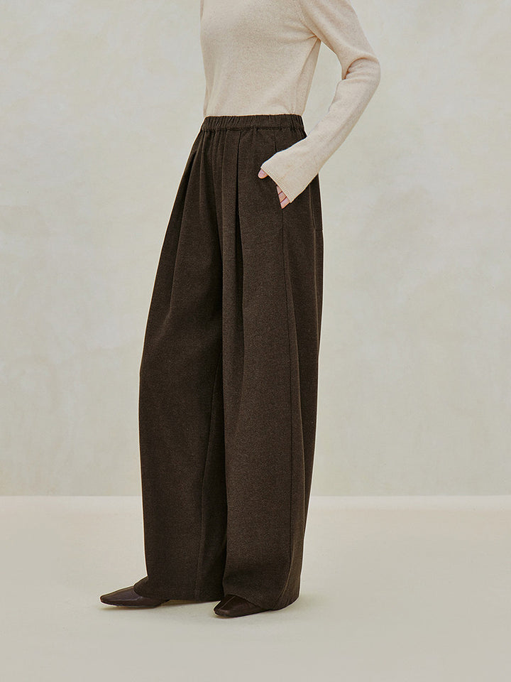 High Waisted Pleated Wide Leg Pants