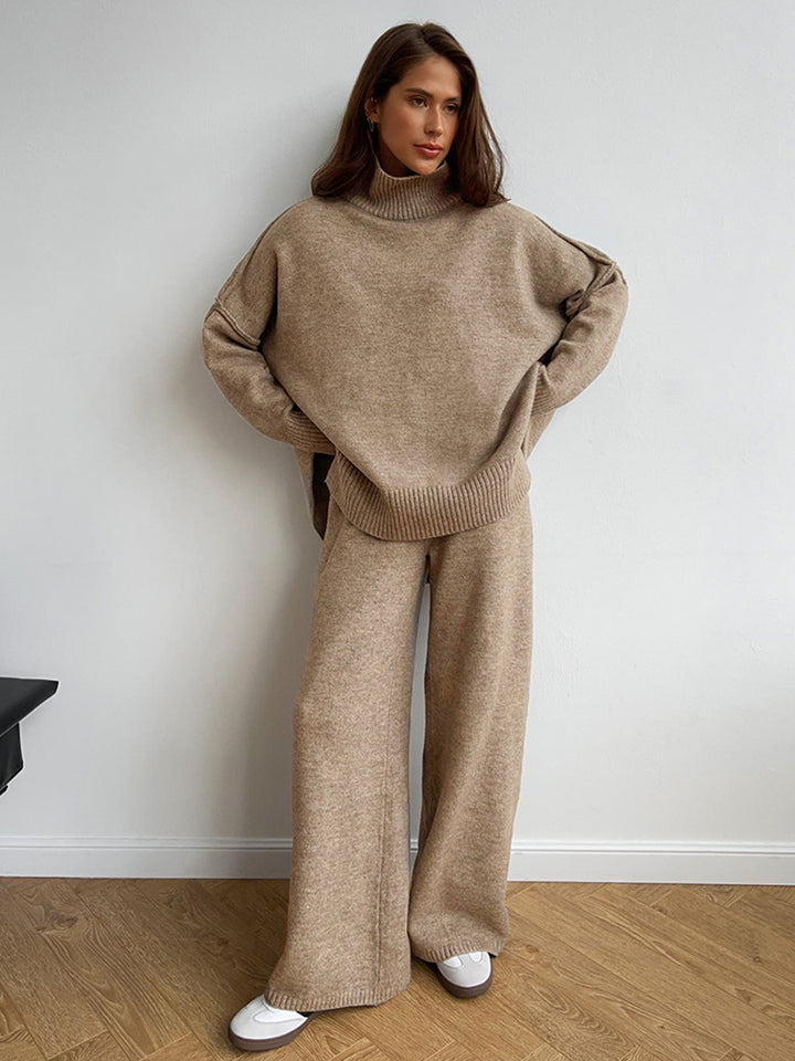 Cozy Oversized Mock Neck Knit Set