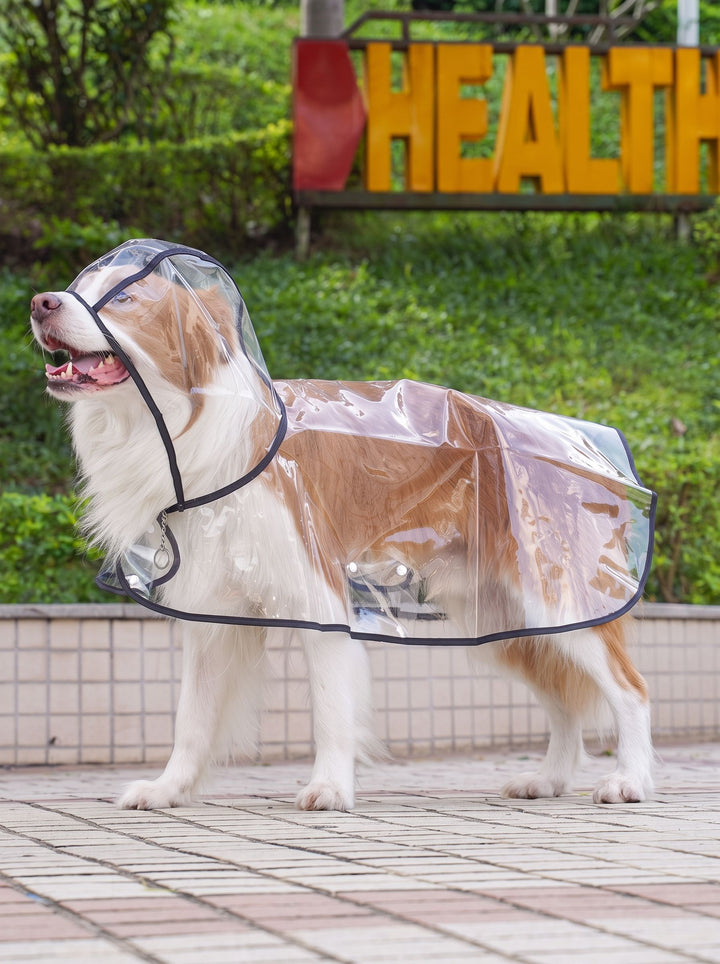 Clear Waterproof Hooded Dog Raincoat