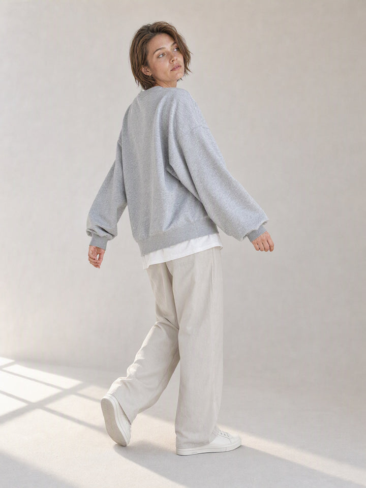 Oversized Mock Neck Pullover Sweatshirt